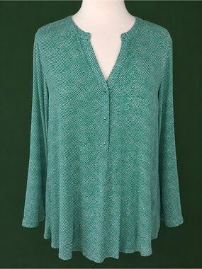 Women's Teal Textured Henley Top